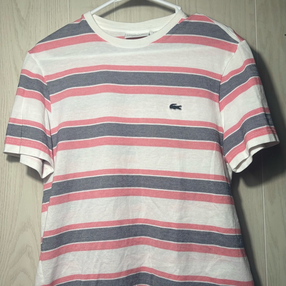 Lacoste men’s striped  crew neck tshirt